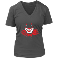 Evil Clown Halloween Tshirt - Scary Red Clowns T-Shirt - Womens Plus Size Up To 4X