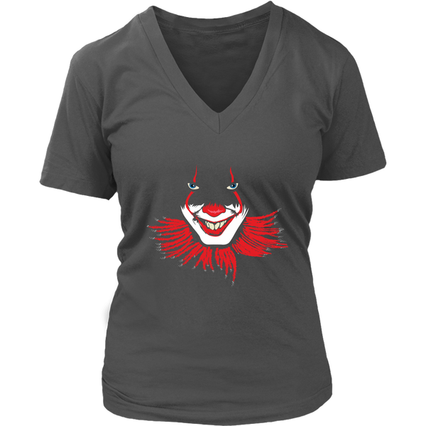 Evil Clown Halloween Tshirt - Scary Red Clowns T-Shirt - Womens Plus Size Up To 4X