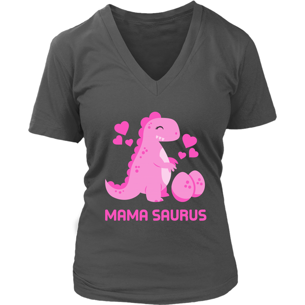 Womens Mama Dinosaur T-Shirt - Cute Dino Mommy T - Mother's Day Tee - Plus Size Up To 4X