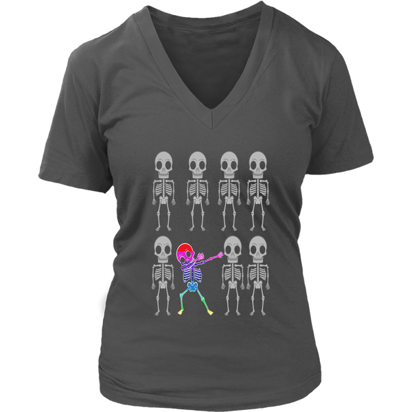 Dabbing Skeleton T-Shirt - Halloween Funny Dab T Shirt - Womens Plus Size up to 4X