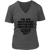 Anesthesia Doctor T-Shirt Anesthesiologist Knock Out Tshirt - Womens Plus Size Up To 4X