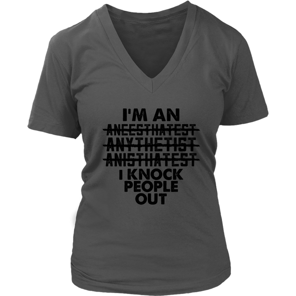 Anesthesia Doctor T-Shirt Anesthesiologist Knock Out Tshirt - Womens Plus Size Up To 4X