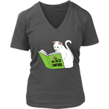 Funny Cat Lover T-Shirt - Cat Reading Mind Control Book Tee - Womens Plus Size Up To 4x