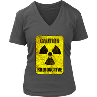 Caution Radioactive Warning Tshirt - Nuclear Danger Sign Tee - Womens Plus Size Up To 4X