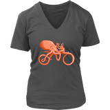 Cycling T-Shirt - Octopus on a Bike Tshirt - Funny Graphic - Womens Plus Size up to 4X