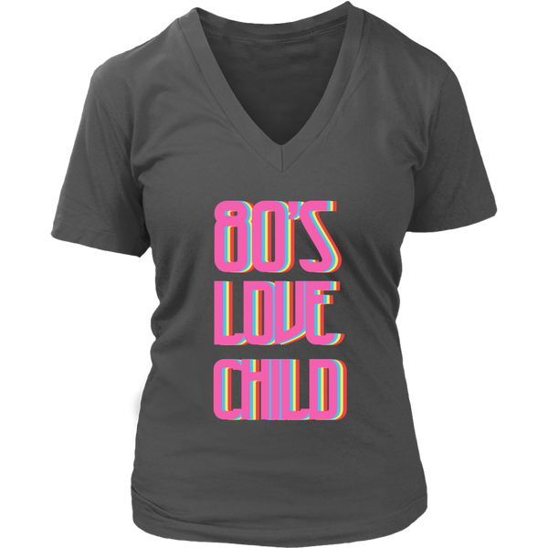 80's Love Child T-Shirt - Neon Graphic Tshirt- Retro Tee - Womens Plus Size Up To 4X