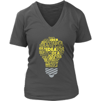 Bright Idea Shirt - Light Bulb Graphic Tee - Genius T-Shirt - Womens Plus Size Up To 4X