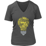 Bright Idea Shirt - Light Bulb Graphic Tee - Genius T-Shirt - Womens Plus Size Up To 4X