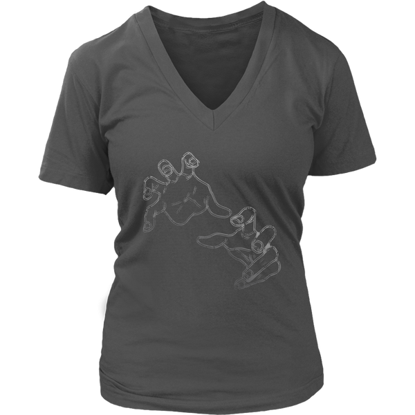 Halloween T-Shirt - Scary Hands Tshirt - White Drawing - Womens Plus Size Up To 4X