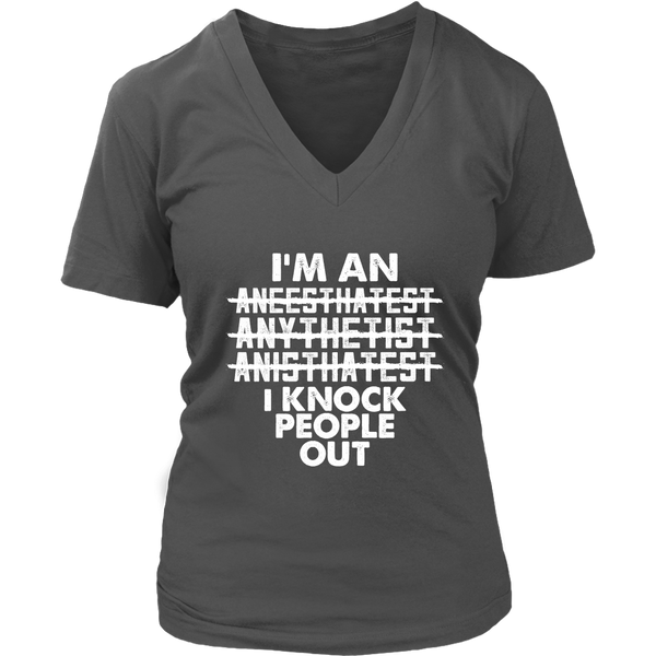 Anesthesia Doctor T-Shirt Anesthesiologist Knock Out Tshirt - Womens Plus Size Up To 4X