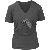 Porcupine Bike Rider Animal Lover Funny Biking Introvert V-Neck T-Shirt Womens Plus Size S-4XL