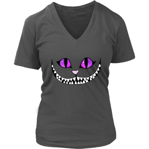 Halloween Cheshire Cat T-Shirt - Grinning Smile Tee - Womens Plus Size Up To 4X