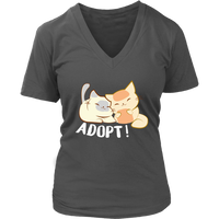 Adopt A Cat T-Shirt - Animal Rescue Shirt - Save a Life Tee - Womens Plus Size Up To 4X