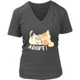 Adopt A Cat T-Shirt - Animal Rescue Shirt - Save a Life Tee - Womens Plus Size Up To 4X