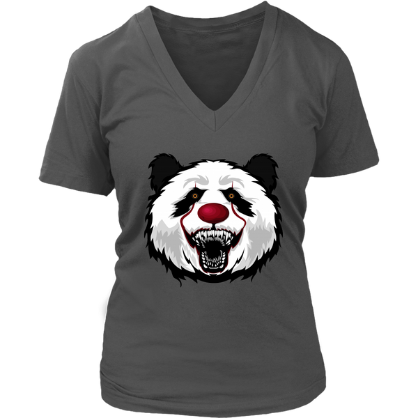 Panda Bear Clown Tshirt - Halloween Spooky Animal T-Shirt - Womens Plus Size Up To 4X