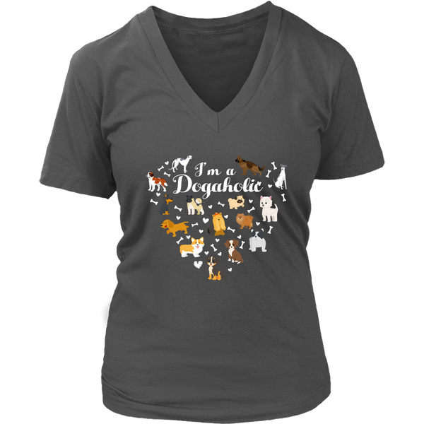 Dogaholic T-Shirt - Love Animals Tee - Dog Lover TShirt - Womens Plus Size Up To 4X