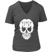 Skull of Cats Graphic Shirt - Cat And Bone Tshirt - Spooky Halloween Costume - Womens Plus Size Up To 4X