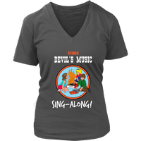 Devil Music T-Shirt - Sing Along Tshirt - Novelty Tee - Womens Plus Size Up To 4X