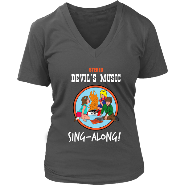 Devil Music T-Shirt - Sing Along Tshirt - Novelty Tee - Womens Plus Size Up To 4X