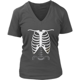 Ribcage Skeleton Tshirt - Halloween Spooky Bones Tee - Womens Plus Size up to 4X