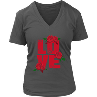 Love T-Shirt - Love Flower Shirts - Novelty Love Tee - Womens Plus Size Up To 4X