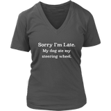 Funny Late Excuse T Shirt Bad Dog Tardy Tshirt - Womens Plus Size Up To 4X