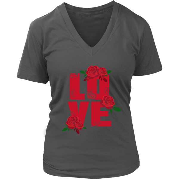 Love T-Shirt - Love Flower Shirts - Novelty Love Tee - Womens Plus Size Up To 4X