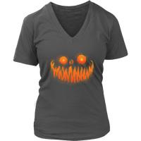 Evil Monster Halloween Tshirt - Jack O Lantern Smile Tee - Womens Plus Size up to 4X