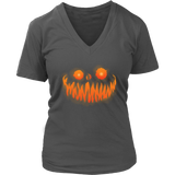 Evil Monster Halloween Tshirt - Jack O Lantern Smile Tee - Womens Plus Size up to 4X