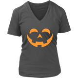 Smiling Pumpkin Halloween Tshirt - Funny Jack O Lantern Tee - Womens Plus Size up to 4X