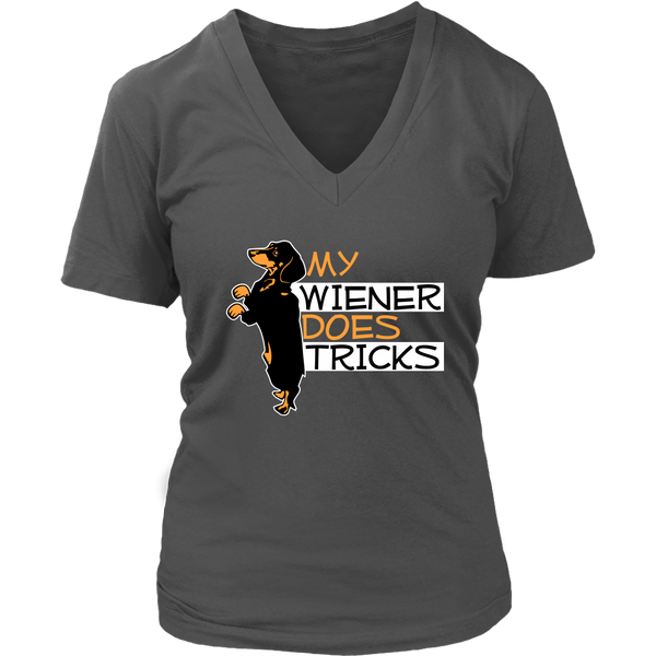 My Wiener Does Tricks Shirt - Weiner Dog T-Shirt - Graphic T - Womens Plus Size Up To 4X