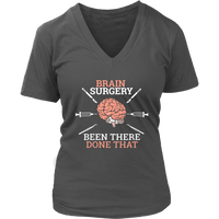 Brain Surgery Neurosurgery Patient Tshirt - Funny Surgeon Neurologist V-Neck T-Shirt Womens Plus Size S-4XL