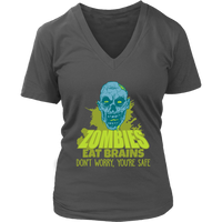 Halloween Zombies Eat Brains Tshirt - Offensive T-Shirt - Insult Tee