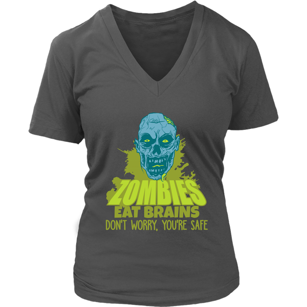 Halloween Zombies Eat Brains Tshirt - Offensive T-Shirt - Insult Tee