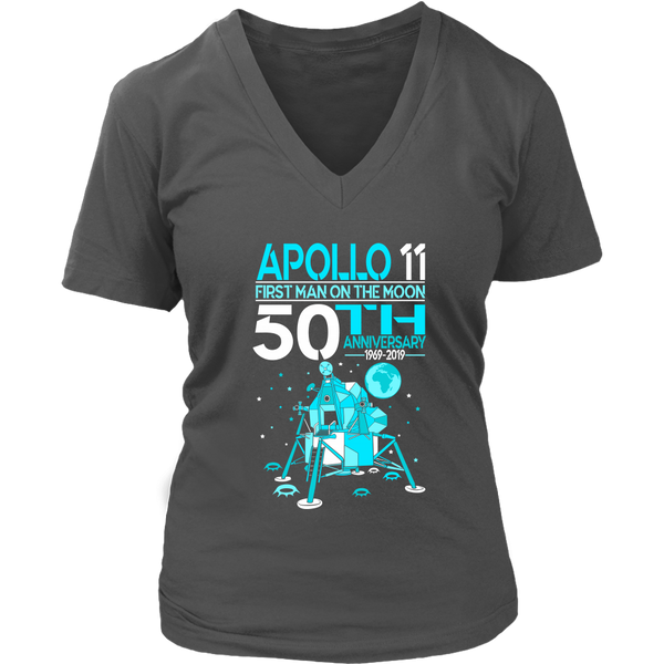 Apollo 11 First Man on the Moon Landing 50th Year T-Shirt - Womens Plus Size Up To 4X