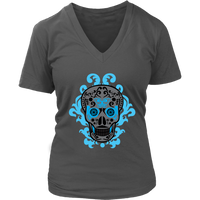 Halloween T-Shirt - Skull and Butterflies Graphic Shirt - Womens Plus Size Up To 4X