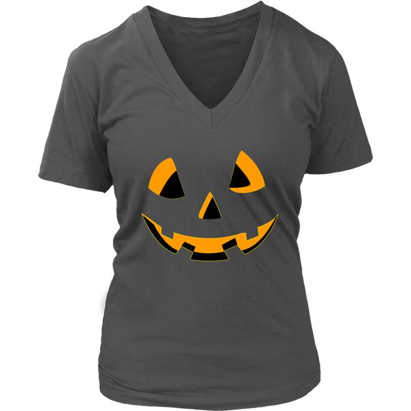 Jack O'lantern T-Shirt - Creepy Pumpkin Jack Olantern Tee - Womens Plus Size up to 4X