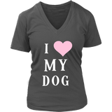 I Love My Dog Tshirt - Heart Dogs T-Shirt - Sweet Tee Shirt - Womens Plus Size Up To 4x