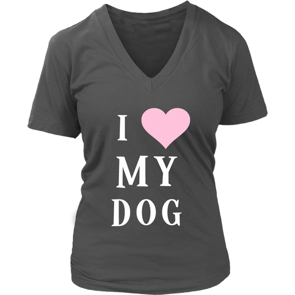 I Love My Dog Tshirt - Heart Dogs T-Shirt - Sweet Tee Shirt - Womens Plus Size Up To 4x