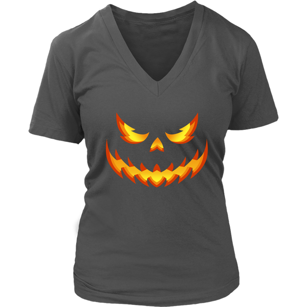 Pumpkin Evil Smile T-Shirt - Jack O'lantern Costume Tee - Womens Plus Size up to 4X