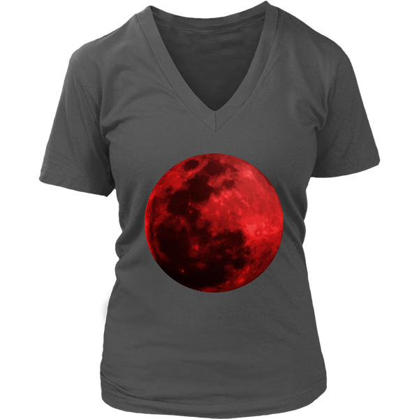 Blood Moon T-Shirt - Space Tshirt - Graphic Realistic Tee - Womens Plus Size up to 4X