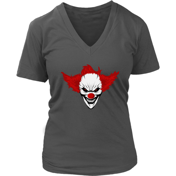 Smiling Evil Clown Halloween Tshirt - Killer Clowns T-Shirt - Womens Plus Size Up To 4X