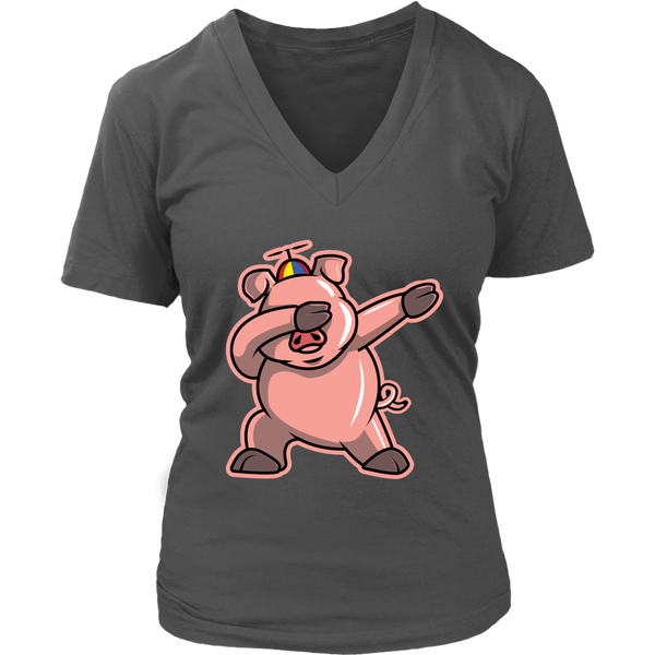 Dabbing Piglet T-Shirt - Funny Pig Dab T Shirt -Barn Animals - Womens Plus Size up to 4X