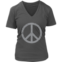 Peace Sign T-Shirt - Graphic Tshirt Novelty Hippie Retro Tee - Womens Plus Size Up To 4X