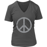 Peace Sign T-Shirt - Graphic Tshirt Novelty Hippie Retro Tee - Womens Plus Size Up To 4X