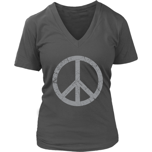 Peace Sign T-Shirt - Graphic Tshirt Novelty Hippie Retro Tee - Womens Plus Size Up To 4X