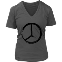 Black Peace Sign T-Shirt - Retro 60s 70s Hippie Tee - Womens Plus Size Up To 4X