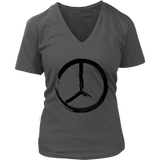 Black Peace Sign T-Shirt - Retro 60s 70s Hippie Tee - Womens Plus Size Up To 4X