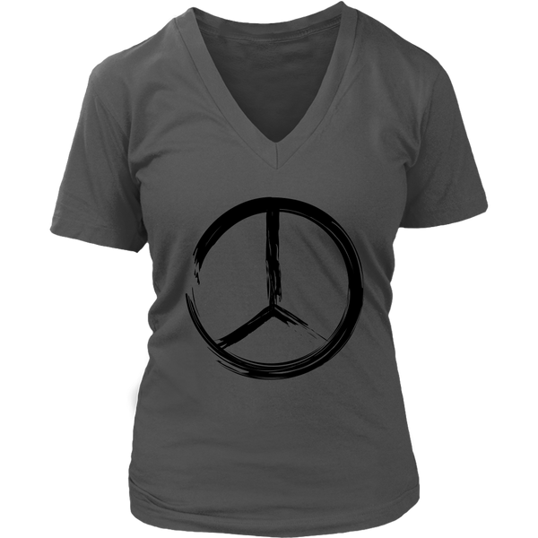 Black Peace Sign T-Shirt - Retro 60s 70s Hippie Tee - Womens Plus Size Up To 4X