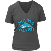 Womens Mama Shark T-Shirt - Cute Shark Mommy T - Mother's Day Tee - Womens Plus Size Up To 4X